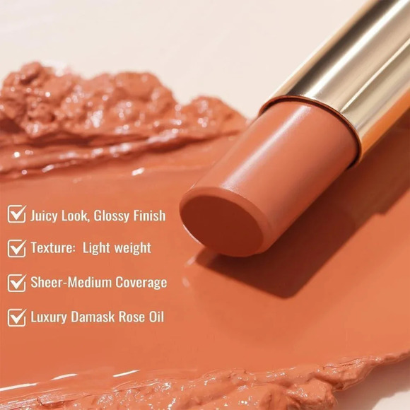 Oulac Moisturising Nude Peach Tinted Lip Balm Hydrating  Lipstick Señorita (05) - Picture 5 of 6